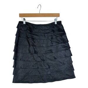 Ronni Nicole Shimmer Tiered Skirt size Medium Black